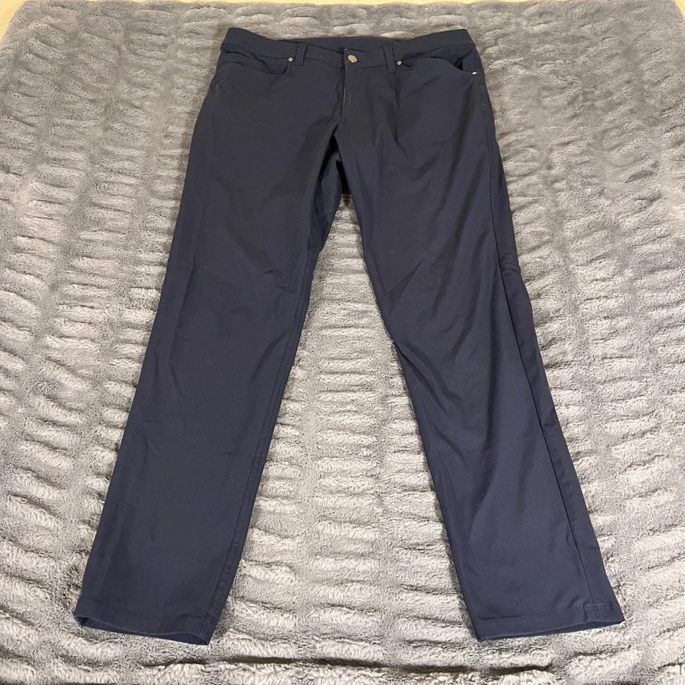 Lululemon Commission Pant Slim 34 Warpstreme Obsidian Dark Grey Navy AQ141‎